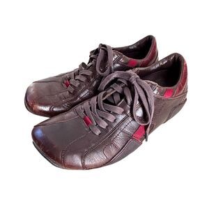 DIESEL Vintage Y2K Distressed Leather Bowling Sneakers Cyber Grunge Blokecore